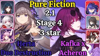 E5S0 Herta Due Destruction &  E0S0 Kafka X E0S0 Acheron Stage 4 pure Fiction f2p clear