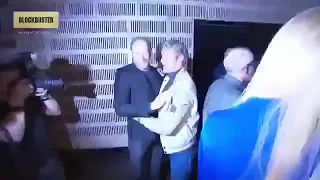 Mads Mikkelsen and Lars Mikkelsen enjoying a warm brotherly hug