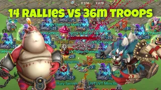 Lords Mobile - We are under attack. Perfect hold with 36m troops. Big rally party from LaF