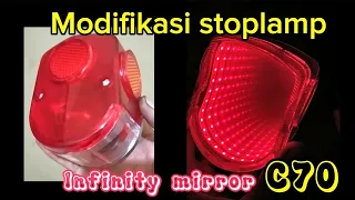 TUTORIAL MEMBUAT STOPLAMP INFINITY MIRROR untuk Honda C70 - #stoplampcustom #infinitymirror  #c70