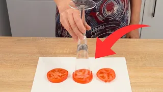 Place glass over the tomato slices. Now I only make tomatoes like this