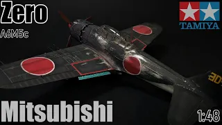 Full Video Build Tamiya A6M5c ZERO | scale model plane | 1/48 scale