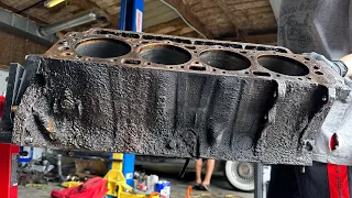 Laser cleaning a 1958 Cadillac 365 engine block