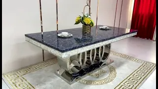 Circles Marble Dining Table with 8 Chairs #table