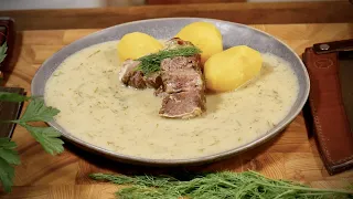 Luxurious dill sauce with beef!