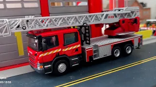 Tiny diecast Scania P380 magirus turntable ladder 55m  macu corpo de bombeiros (175) review