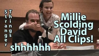 David Harbour SPOILS S2,3&4 Millie Bobby Brown Scolding about spoiling Stranger Things Panel