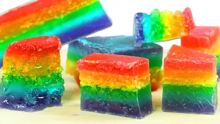How to Make Rainbow Kohakuto Crystal Jelly Candy with Satisfying ASMR | Fun & Easy DIY Sweets!