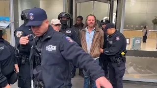 Police arrest climate protesters outside Citigroup in Tribeca