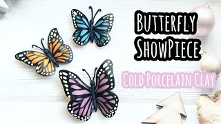 Butterfly ShowPiece | How to make Butterfly from Cold Porcelain Clay | Clay Craft Ideas