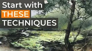 TOP-3 TECHNIQUES for beginners in watercolor painting | best watercolor tips | painting tutorial