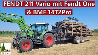 FENDT 211 Vario mit Fendt One & BMF 14T2Pro | Teil 2: Stammholz fahren mit [Let´s Drive]