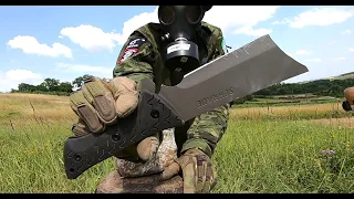 SCHRADE Leroy Bowie SCHF45 - KNIFE DESTRUCTION TEST - UNTIL IT BREAKS -STEEL: 8Cr13MoV-SHOT BY GLOCK