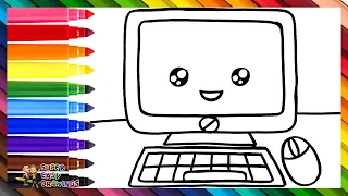 Drawing and Coloring a Cute Computer 💻🖱️🌈 Drawings for Kids
