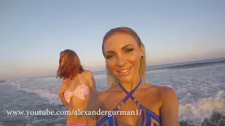 Pretty girls shoot at the beach