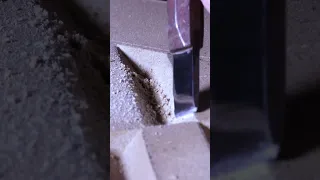 Carving sandstone with a pneumatic hammer