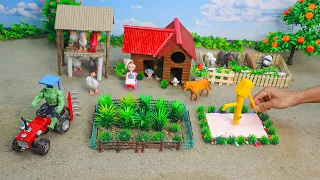 DIY Farm Diorama with house cow, barn | mini hand pump supply water #10 | @diyfarming4073