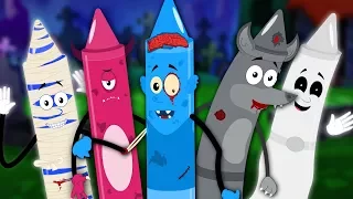 halloween finger family | scary rhymes | nursery rhymes | crayons song | kids songs