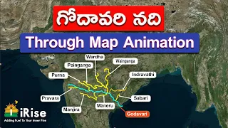 Godavari River through Map Animation | Indian River System |  iRise Academy