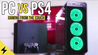 $400 Gaming PC vs PS4 PRO! - High Res. Gaming from the Couch! (ft. TCL & mCable)