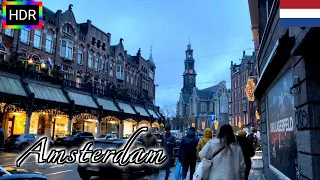 🇳🇱【HDR 4K】Amsterdam Winter  Walk - Jordaan from Rozengracht (November, 2021)