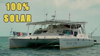 100% Solar Electric Catamaran, Interview with owners from Indigo Lady