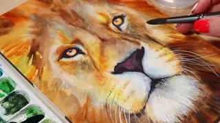 Watercolor Lion Tutorial Step by Step