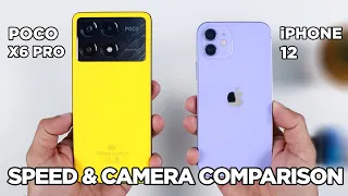 POCO X6 Pro vs iPhone 12 SPEED TEST & CAMERA Comparison | Zeibiz