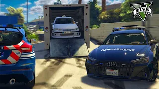 COURSE POURSUITE APRÈS LE VOL D'UNE PEUGEOT 406 TAXI CACHÉ DANS UN CAMION | GTA V RP MOD