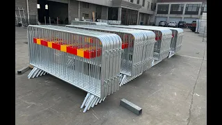 crowd control barrier loadding in HG Fencing's factory