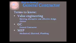 Find a General Contractor 14: Terms to know