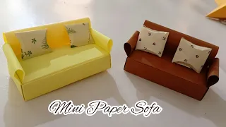 Crafting a world's tiniest paper sofa / Diy Mini Paper Sofa / Paper Crafts For School / Paper Crafts
