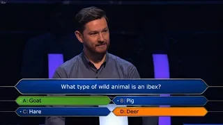 Ibex question on Who Wants To Be A Millionaire Jeremy gets the question wrong