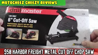 $50 Harbor Freight Metal Cut off chop saw. Drill Master 61204. Unbox, closeup, test. Junk or not?