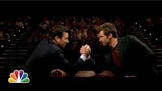 Jimmy Fallon and Hugh Jackman Arm Wrestle (Late Night with Jimmy Fallon)