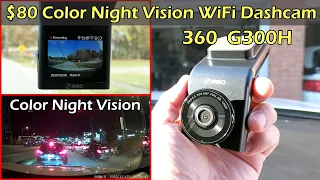 $80 Color Night Vision Dashcam w/ GPS & WiFi - 360 G300H Dashcam