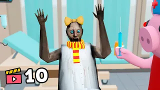 Granny vs Piggy vs hospital - funny horror school animation (Compilation #10)