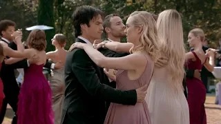 The Vampire Diaries 8x09 Elena and Damon first dance memories, Caroline helps him to fight