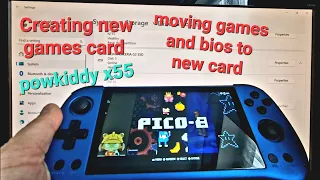 powkiddy x55 Jelos  updating games ,  new games card