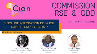 Commission RSE & ODD du 25/04/2024 : "L'intégration de la RSE dans le droit OHADA