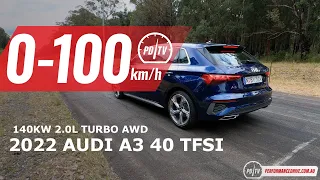 2022 Audi A3 40 TFSI 0-100km/h & engine sound