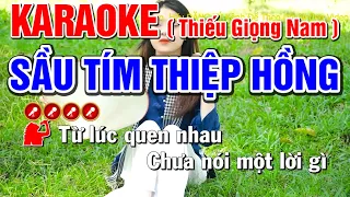 SẦU TÍM THIỆP HỒNG Karaoke Song Ca Thiếu Giọng Nam ( Song Ca Cùng Nguyệt Nguyệt ) - Tình Trần Organ