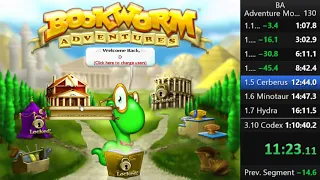 Bookworm Adventures Deluxe (Windows) Adventure Mode speedrun in 1:10:15