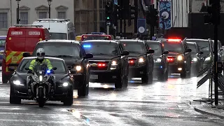 Motorcades of Jill Biden, Zelenska & others ahead of coronation 👑 | Police security operation 🚔