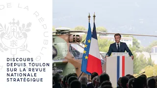 Depuis Toulon, discours du Président Emmanuel Macron sur la Revue nationale stratégique.