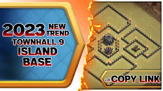 2023 New Trend Townhall 9 Island Base With Link | Th9 Trend Island Base 2023 | Clash of Clans