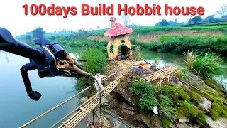 100 days of Build a Hobbit House,  natural life build survival. Part 3