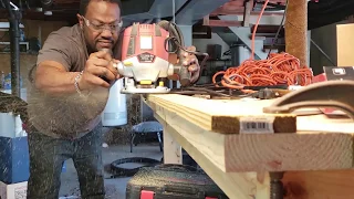 Chicago Electric Router in action bulid a shelf