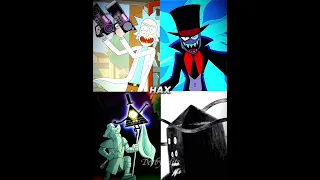 Bill Cipher Vs Black Hat Vs Rick Sanchez Vs Golb #1v1 #battle #shorts #edit