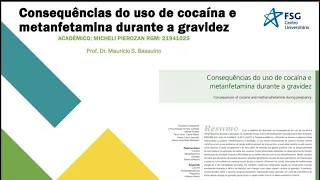 Seminário Toxicologia 2020/2 - CONSEQUÊNCIAS DO USO DE COCAÍNA E METANFETAMINA DURANTE A GRAVIDEZ